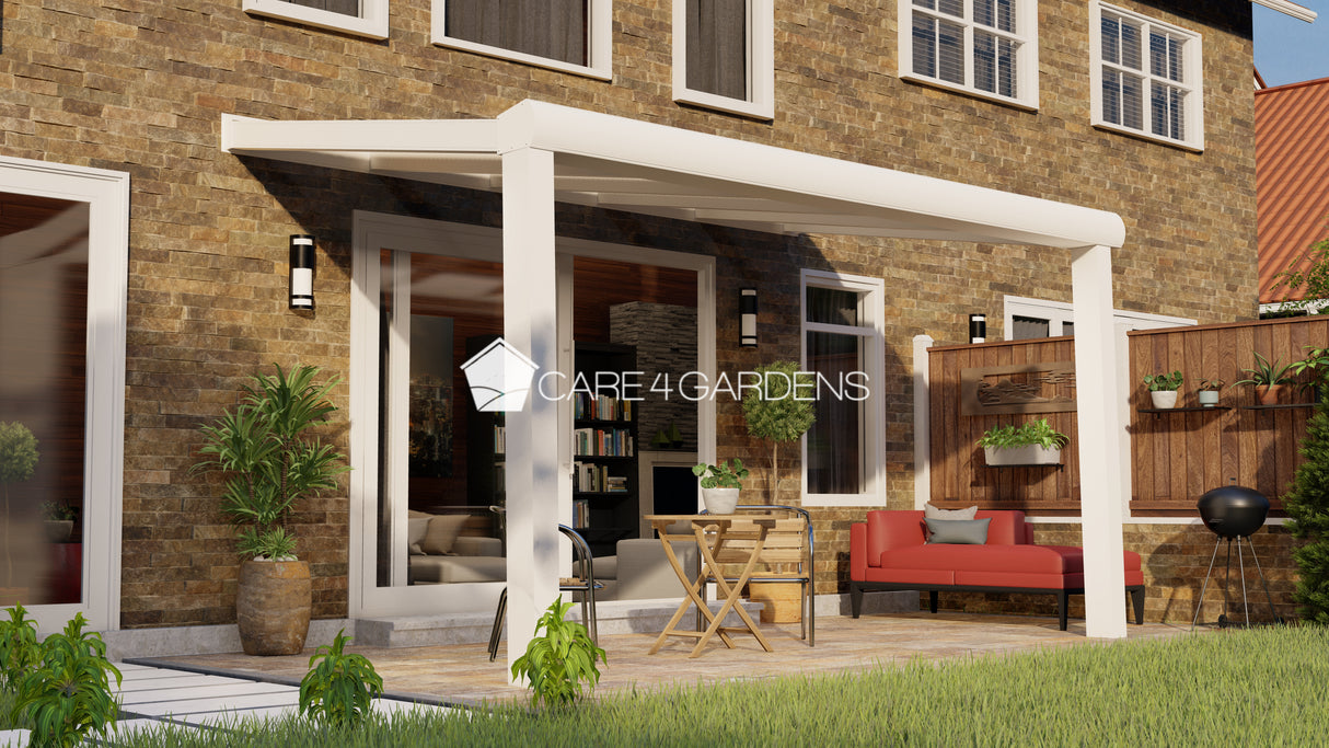 Terrasoverkapping 5,06 meter breed x 3,5 meter diep