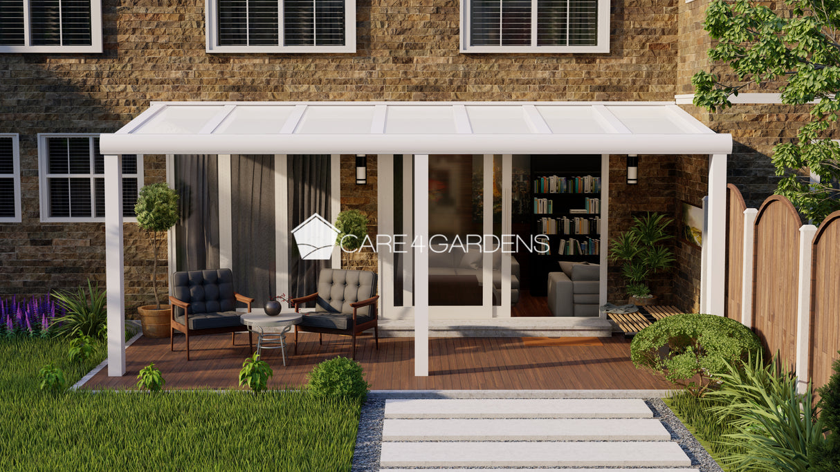 Terrasoverkapping 7,06 meter breed x 3,5 meter diep