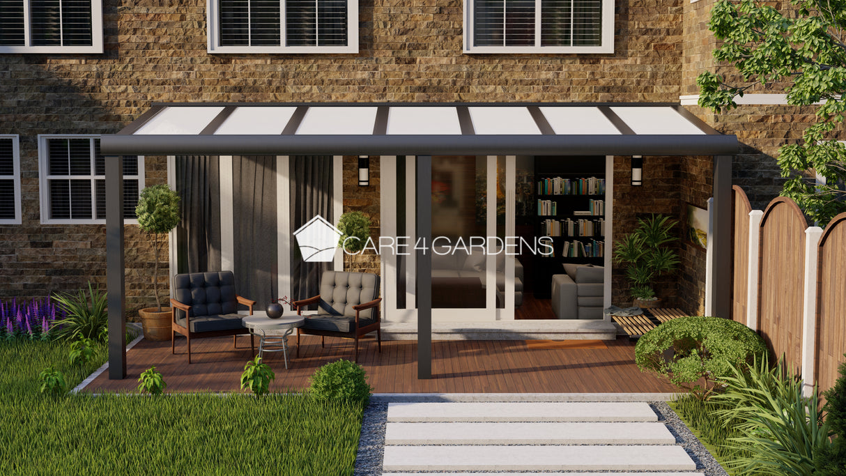 Terrasoverkapping 7,06 meter breed x 2,5 meter diep