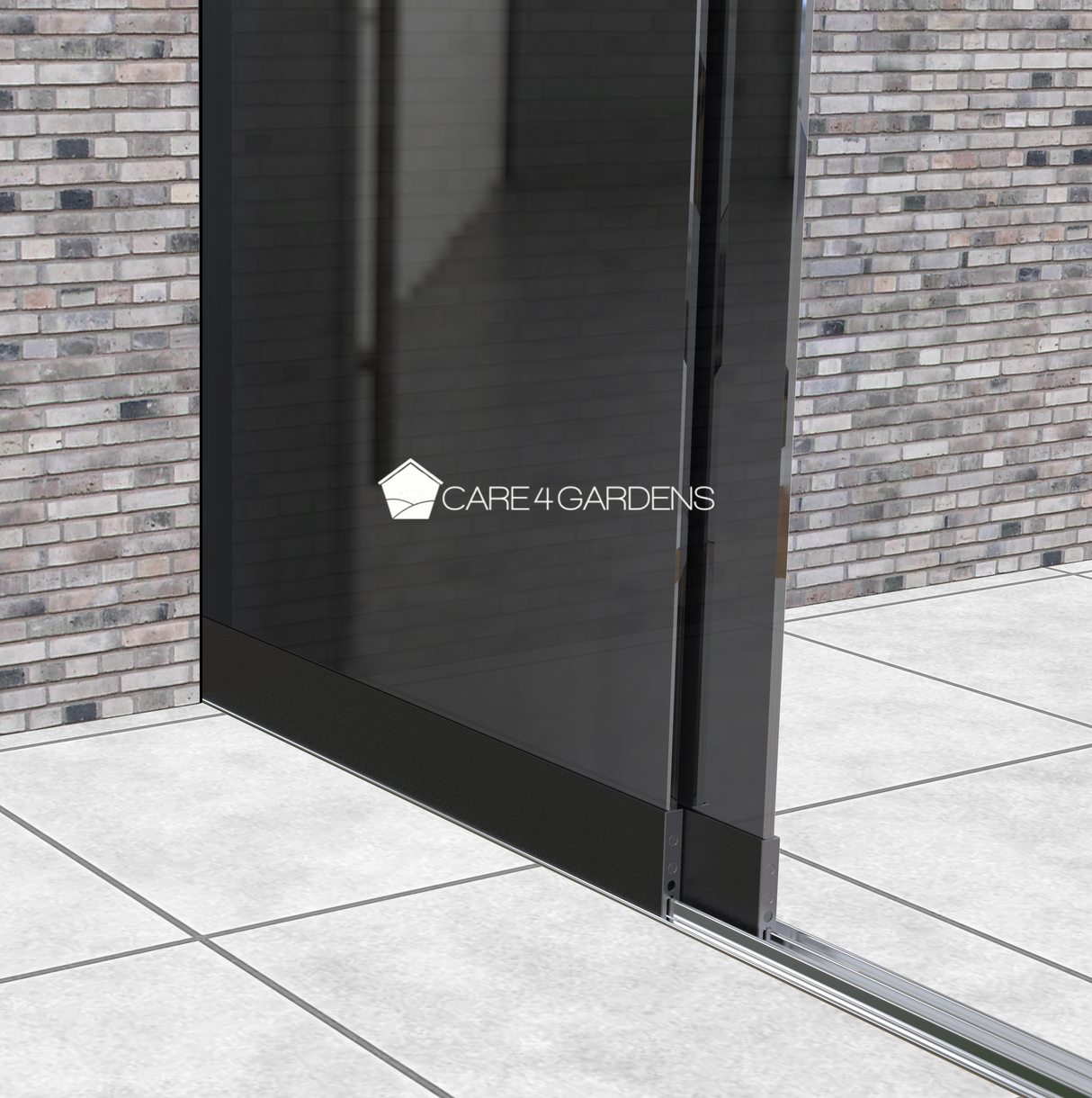 3-Rail Getinte Glazen Schuifwand 200 cm Breed (2x 103 cm breed glas)