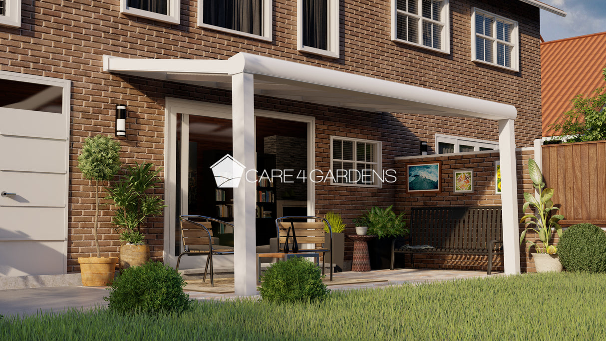 Terrasoverkapping 6,06 meter breed x 2 meter diep